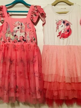 NWT Pink Unicorn Tulle Party Dresses (2 dresses)